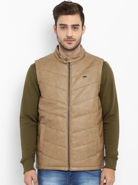 Parx Men Beige Solid Jacket