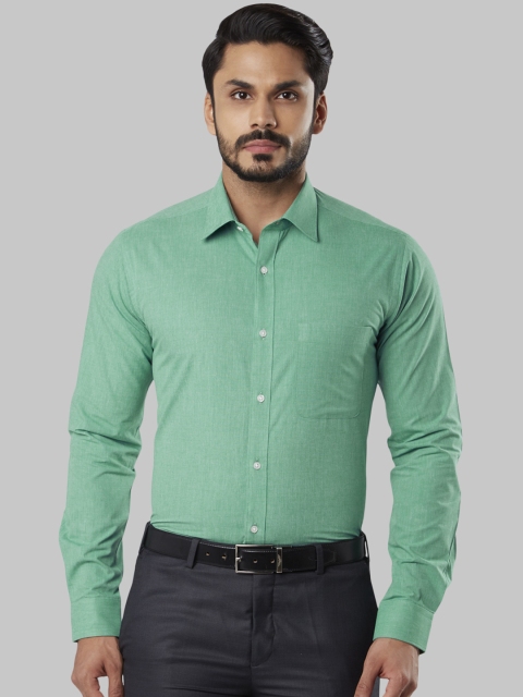 Raymond Men Green Slim Fit Solid Formal Shirt