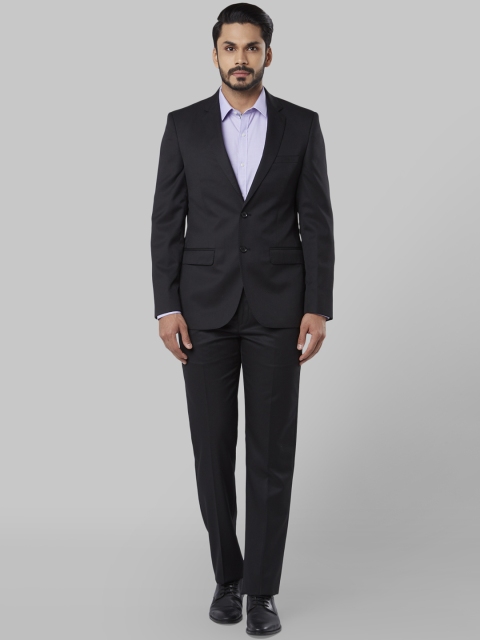 Raymond Men Black Solid Single-Breasted Formal Suit