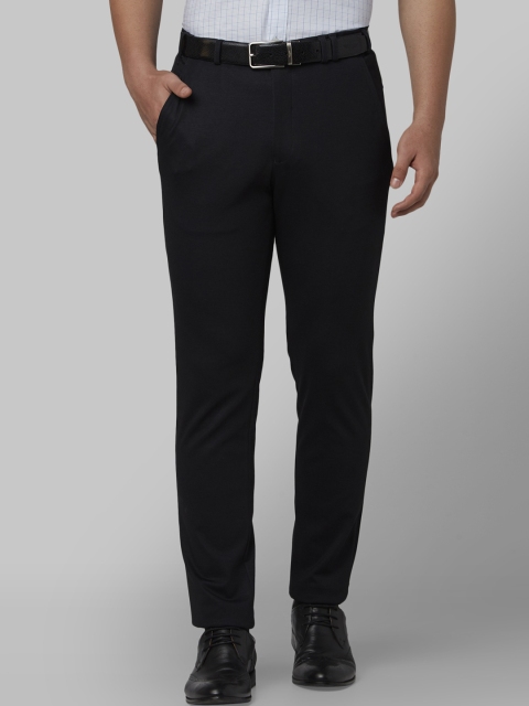 Park Avenue Men Black Regular Fit Solid Formal Trousers