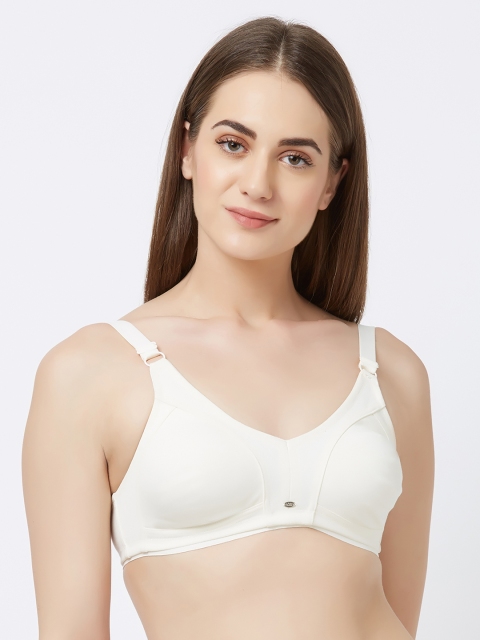 Soie Off-White Solid Non-Wired Non Padded Everyday Bra