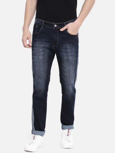 CINOCCI Men Blue Slim Fit Mid-Rise Clean Look Stretchable Jeans