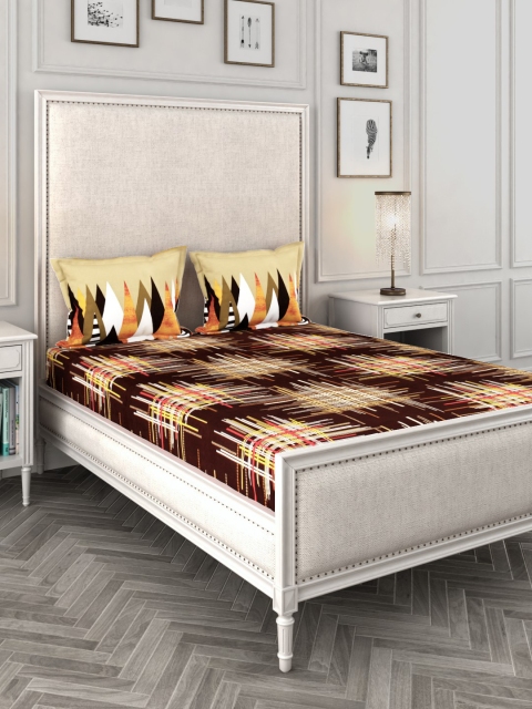 Story@home Unisex Brown Geometric 300 TC Cotton 1 King Bedsheet with 2 Pillow Covers
Story@home Unisex Brown Geometric 300 TC Cotton 1 King Bedsheet with 2 Pillow Covers