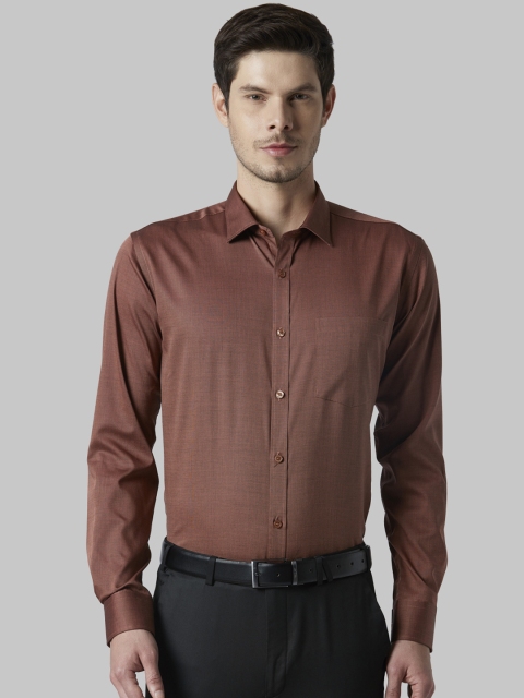 Park Avenue Men Brown Slim Fit Solid Formal Shirt