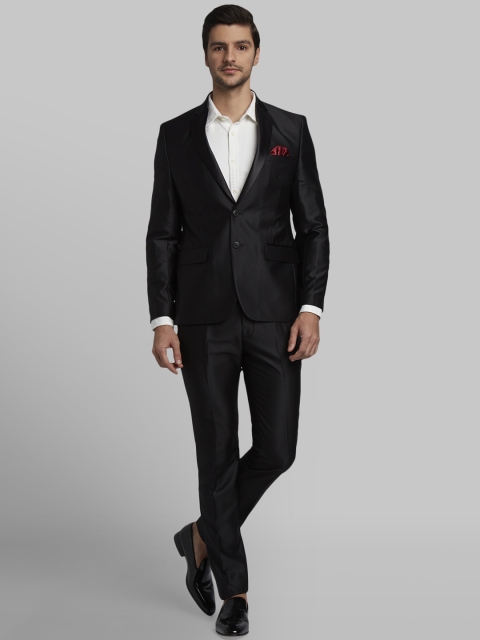 Parx Men Black Solid Regular-Fit Tuxedo