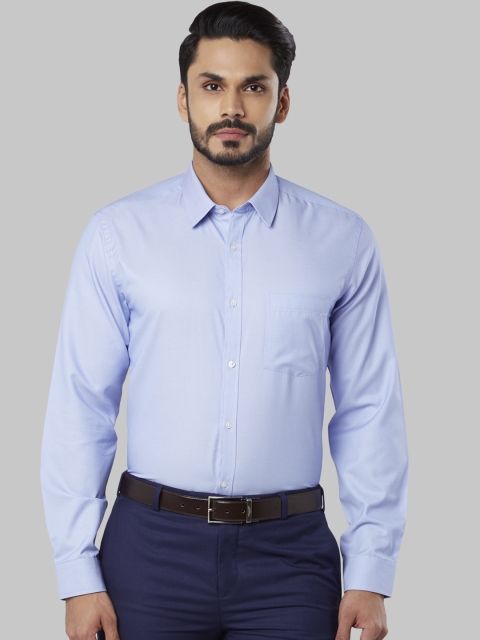 Next Look Men Blue Regular Fit Striped Formal Shirt