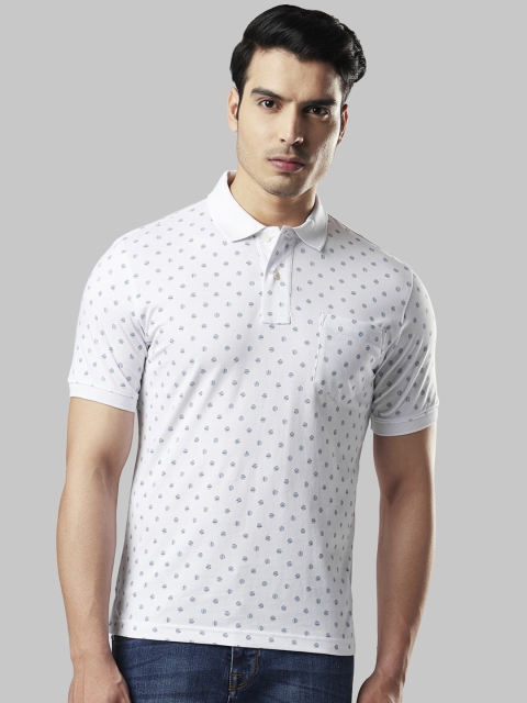 Next Look Men White Printed Polo Collar T-shirt