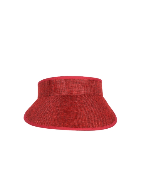 FabSeasons Women Red Self Design Visor Cap