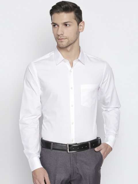 RICHARD PARKER by Pantaloons Men White Slim Fit Solid Formal Shirt