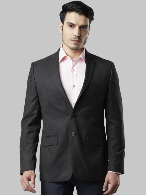Raymond Men Charcoal Solid Regular-Fit Single-Breasted Blazer