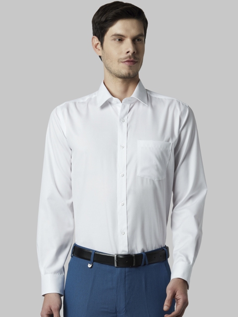Park Avenue Men White Regular Fit Solid Formal Shirt
