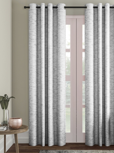 Soumya Grey Solid Single Long Door Curtain