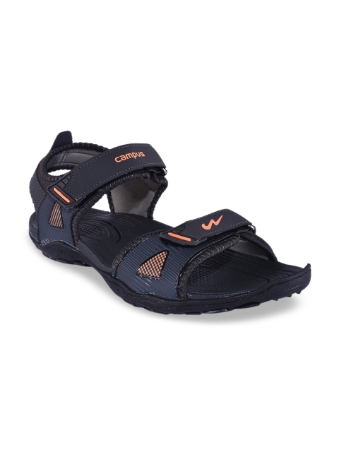 Campus Men COB Charcoal Grey & Navy Blue Sports Sandals