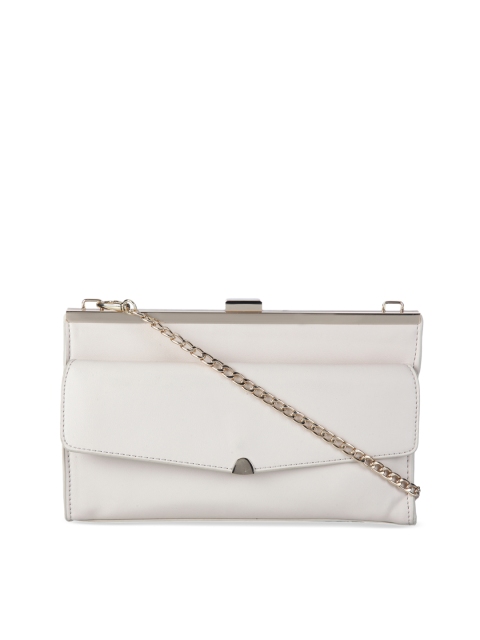 Forever New Off-White Solid Clutch