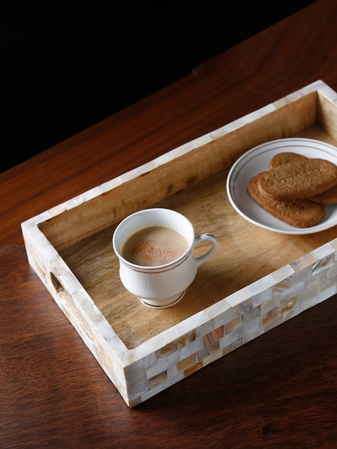 Dennmarks Off White Serving Breakfast Tray