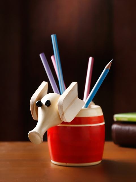 Dennmarks Orange Solid Stationery Holder
