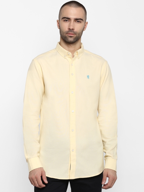 Red Tape Men Yellow Regular Fit Solid Casual Shirt