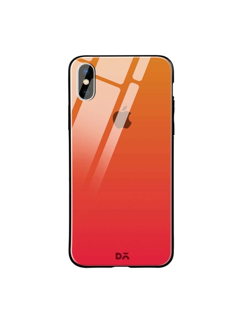 DailyObjects Orange & Coral-Coloured iPhone XS Glass Case Cover