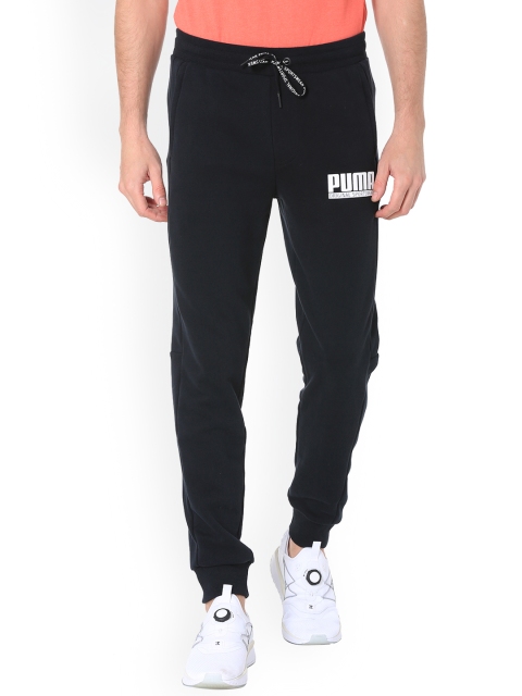 Puma Men Black Solid Straight-Fit Joggers