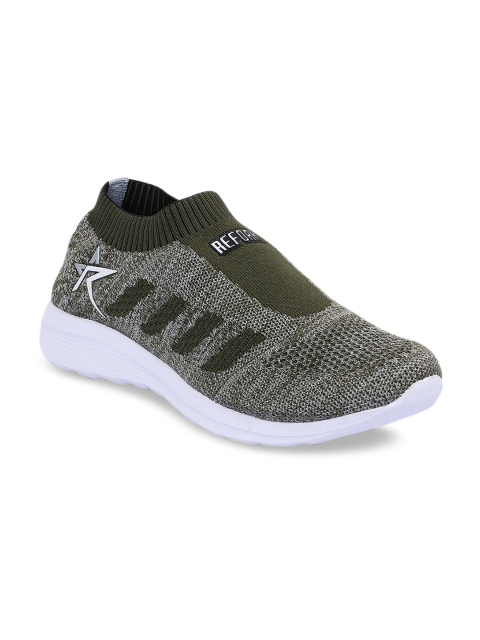 REFOAM Men Grey & Green Mesh Running Shoes