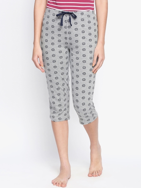 Dreamz by Pantaloons Women Grey Printed Regular Fit Capris