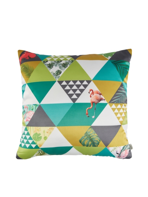 Living Essence Multicoloured Single Geometric Square Cushion Cover, Multi