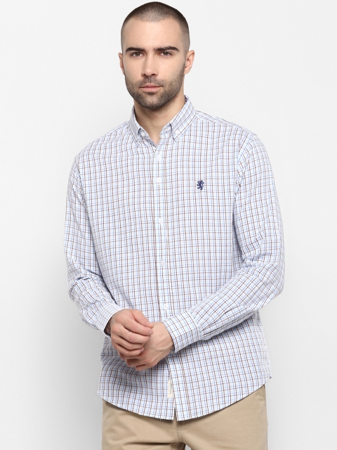 Red Tape Men Blue Regular Fit Checked Casual Shirt