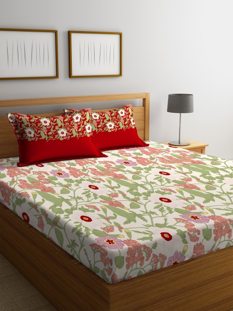 Portico New York Red & Green Floral 144 TC Cotton 1 Queen Bedsheet with 2 Pillow Covers
Portico New York Red & Green Floral 144 TC Cotton 1 Queen Bedsheet with 2 Pillow Covers