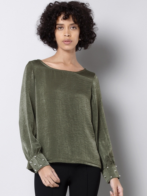 FabAlley Women Green Solid Top