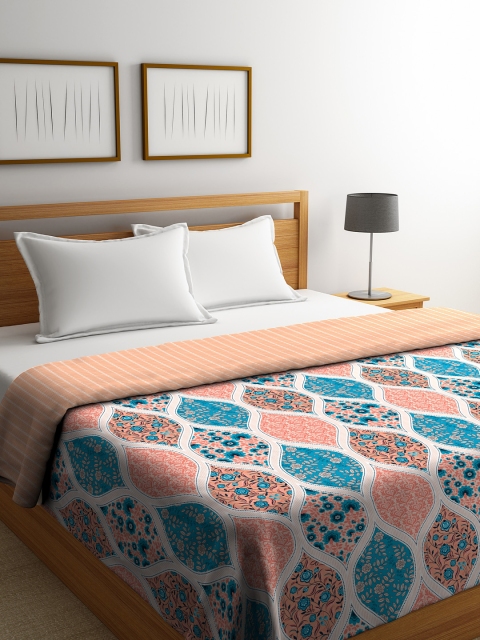 Portico New York Blue Floral AC Room 120 GSM Double Bed Comforter
