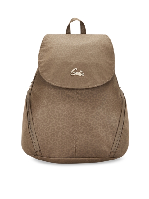 Genie Unisex Brown Leopard Patterned 15 inches Small Backpack