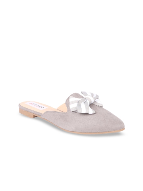 Jurado Women Grey Solid Mules