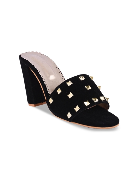 BuckleUp Women Black Embellished Heels