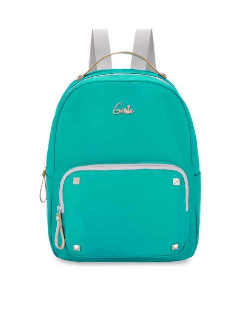 Genie Women Green 15 inches Solid Small Backpack, Teal