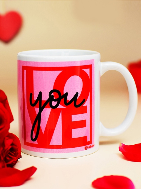 Archies Love Gifts Pink & Red Printed Ceramic Coffee Mug