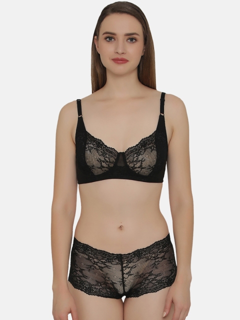Clovia Black Lingerie Set BP1120R1340C