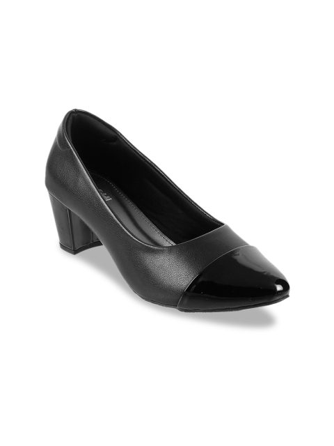 Mochi Women Black Solid Pumps