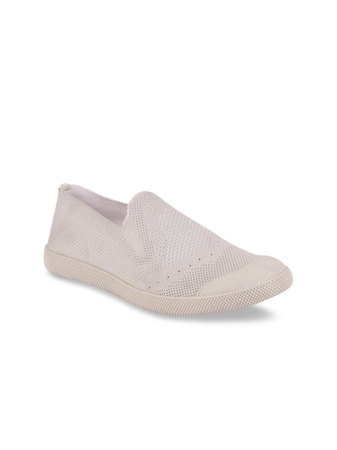 FAUSTO Men White Slip-On Sneakers