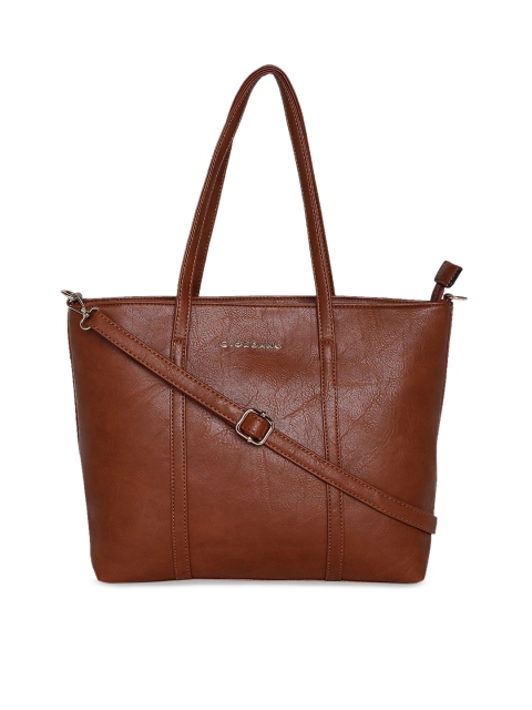 GIORDANO Brown Textured Shoulder Bag