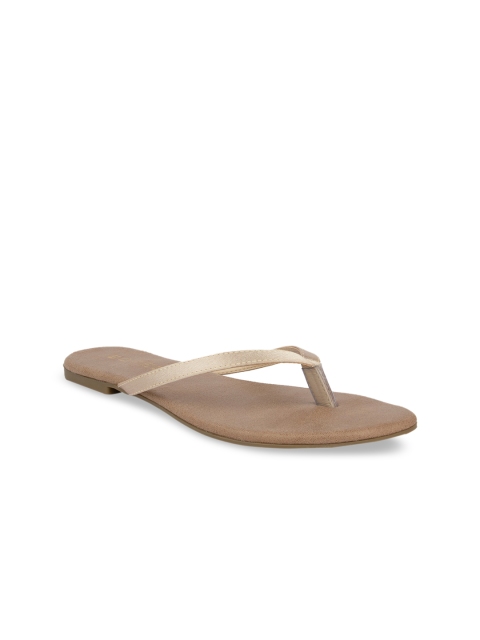 SOLES Women Beige Solid Open Toe Flats