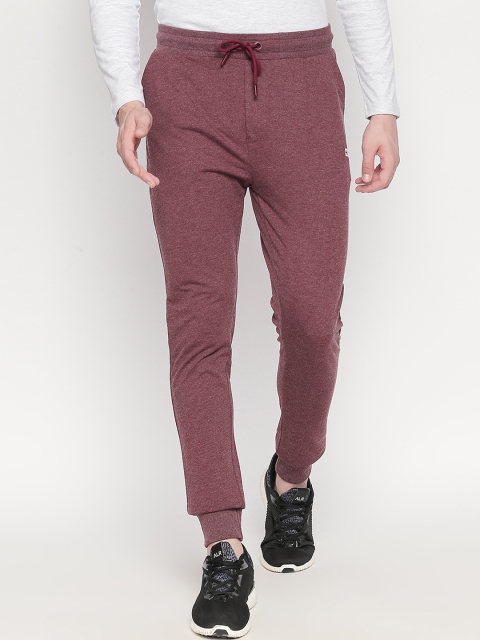 Ajile by Pantaloons Men Maroon Regular Fit Self Design Joggers