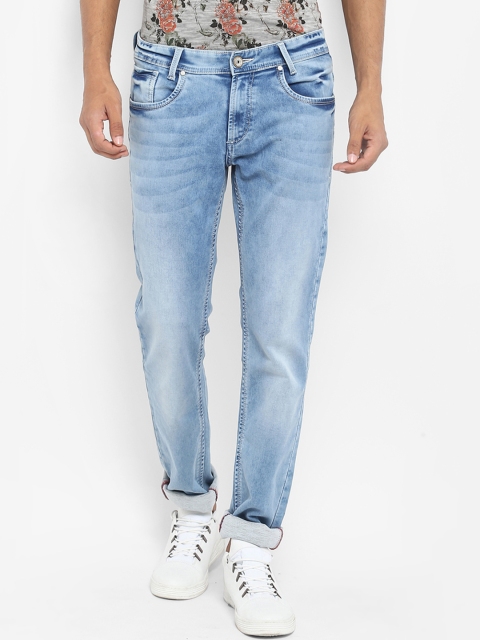Mufti Men Blue Regular Fit Mid-Rise Clean Look Stretchable Jeans