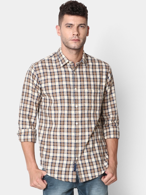 CAVALLO by Linen Club Men Cotton Linen Brown & Navy Blue Regular Fit Checked Casual Shirt
CAVALLO by Linen Club Men Cotton Linen Brown & Navy Blue Regular Fit Checked Casual Shirt