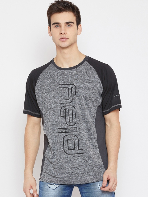 Duke Men Grey Printed Round Neck T-shirt