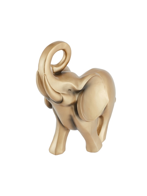 Living Essence Gold-Toned Big Ear Elephant Trunk Up Showpiece