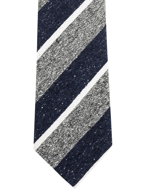 The Tie Hub Blue & Grey Striped Broad Tie