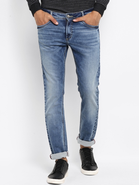 Mufti Men Blue Slim Fit Mid-Rise Clean Look Stretchable Jeans