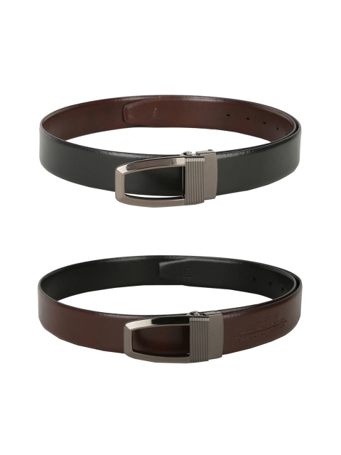 Van Heusen Men Black Solid Leather Reversible Belt