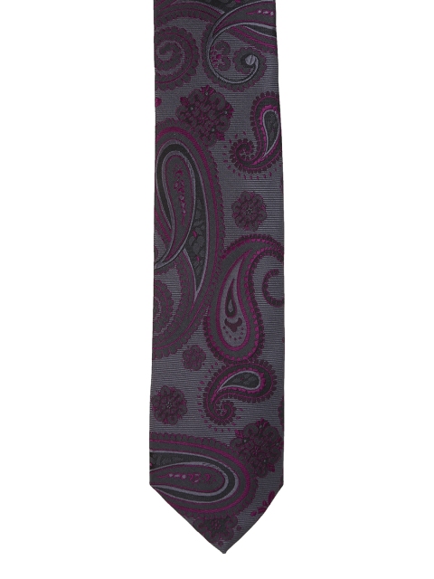 Van Heusen Grey Woven Design Broad Tie