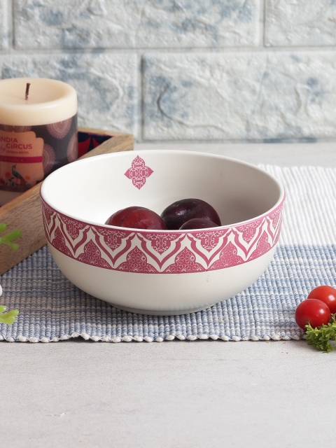 India Circus by Krsnaa Mehta Cream Printed Serving Bowl